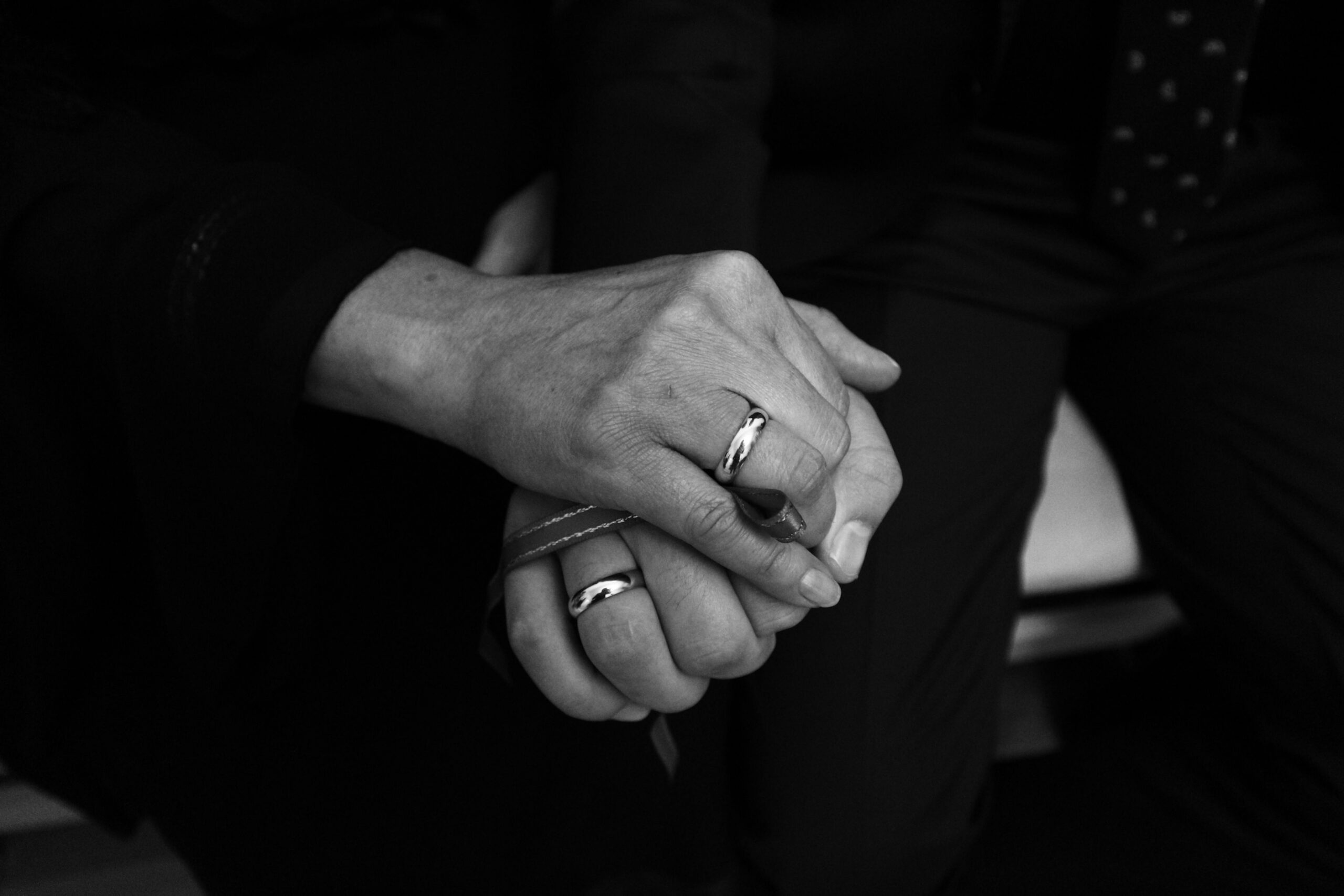 Couple holding hands